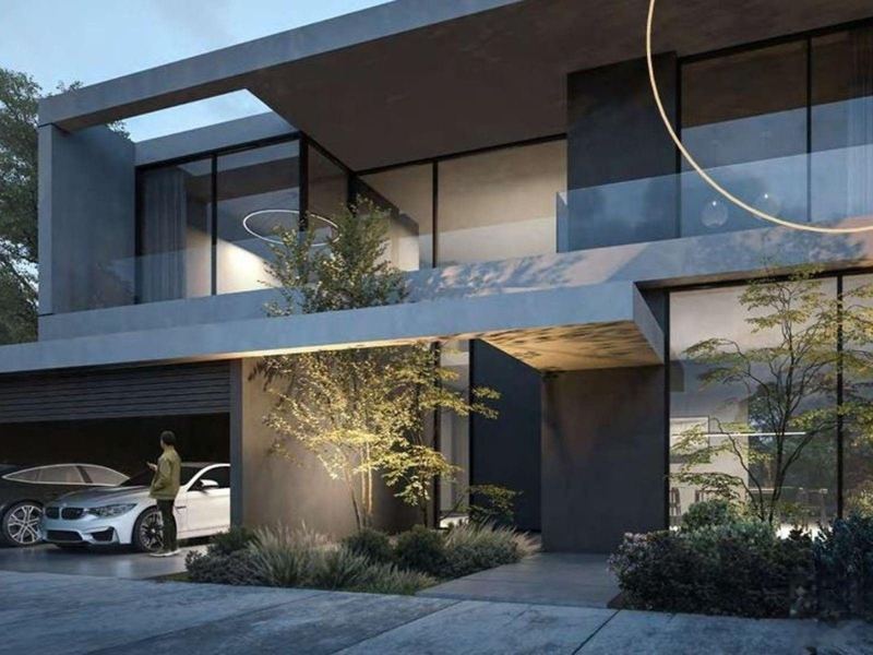 Azalea townhouse front elevation, Masaar. Illustrative render.