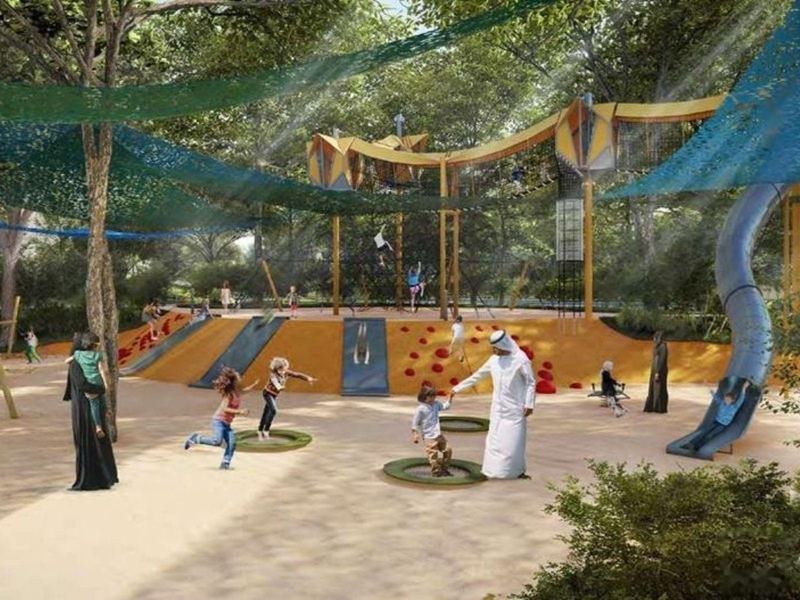 Shaded children's play area, Masaar. Illustrative render.