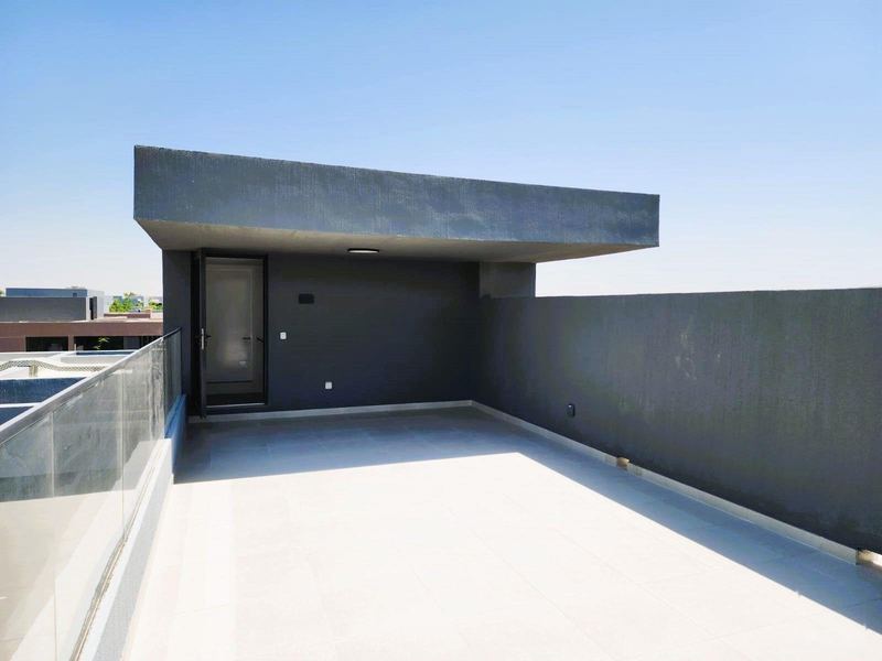 Covered rooftop terrace