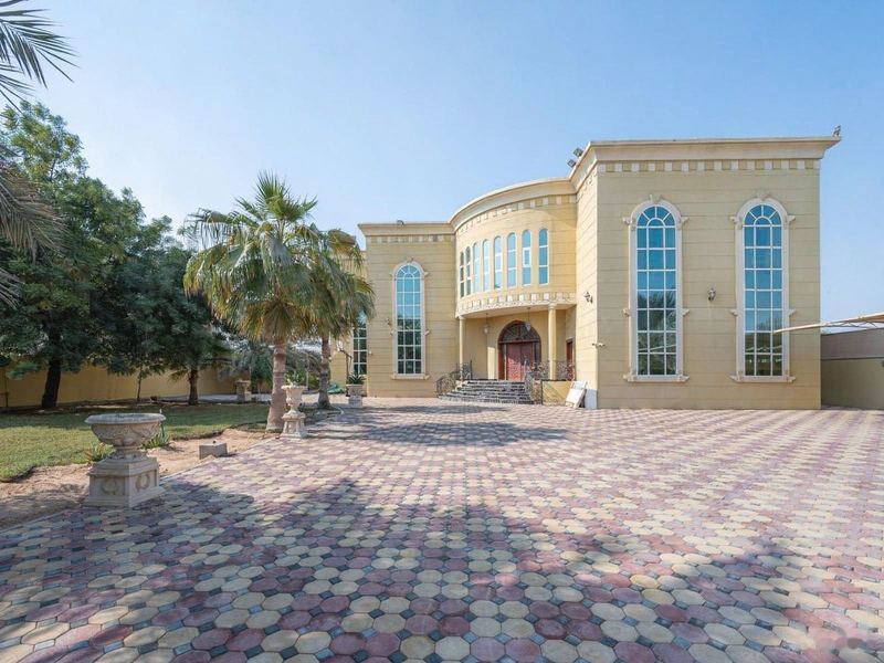 Villa front elevation and courtyard, Al Rahmaniya