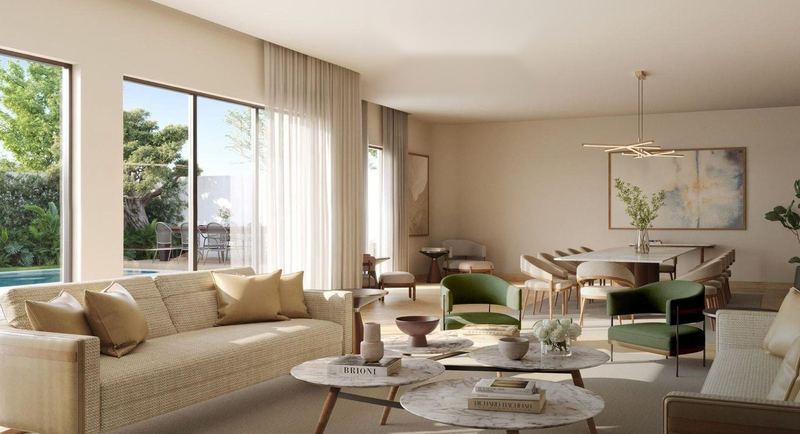 Living and dining room. Artist's impression.