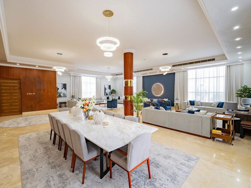 Dining table and living area