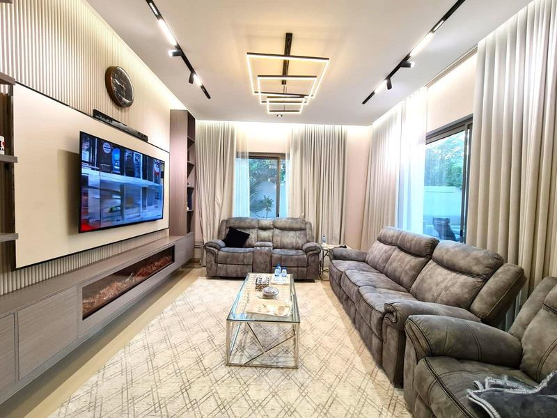 Family room with media wall
